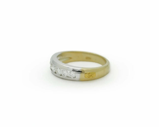 Bague Bague du roi Charles en or blanc et jaune 18 carats avec diamants 58 Facettes 7266