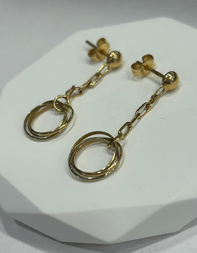 Boucles d'oreilles Boucles d'oreilles 2 ors pendantes 58 Facettes LP262/5