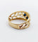 Bague 55 Bague bandeau Art Nouveau or jaune, saphirs navette, diamants 58 Facettes A04687