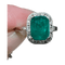 Bague 53 Bague Art Déco Émeraude 1.60 ct diamants 58 Facettes