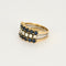 Bague 56 Bague or jaune et gris, saphir et diamants 58 Facettes CHOL0944