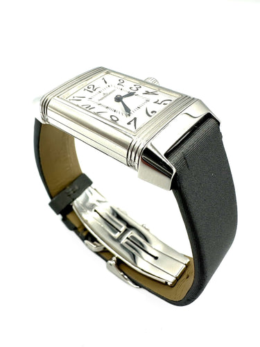Montre JEAGER-LECOULTRE. Montre de dame Reverso Duetto acier 58 Facettes