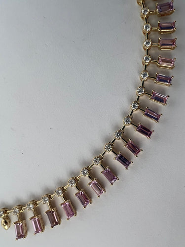 Collier Pink Sapphire & Diamond choker necklace 58 Facettes NECK-462