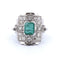 Bague Art Déco or émeraude diamants