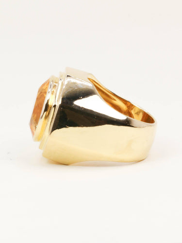 Bague 53 FRED Bague chevaliere or jaune citrine 7 carats 58 Facettes 1216.2