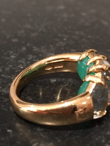 Bague 50.5 Pomellato - Bague Capri en or jaune 18k et chrysoprase 58 Facettes