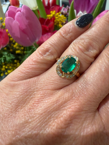 Bague Bague vintage or Jaune - Emeraude et diamants 58 Facettes 1.0002290/8