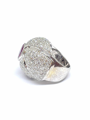 Bague 50 Bague Diamants Rubis ovale 58 Facettes