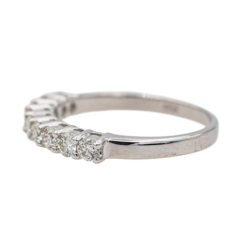 Bague 52 Bague Demi alliance Or blanc Diamant 58 Facettes 3743722CN