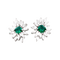 Boucles d'oreilles Paire de clips d'oreilles en or blanc, émeraudes et diamants 58 Facettes 34497
