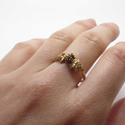 Bague Bague vintage, en Or rose et Saphir 58 Facettes