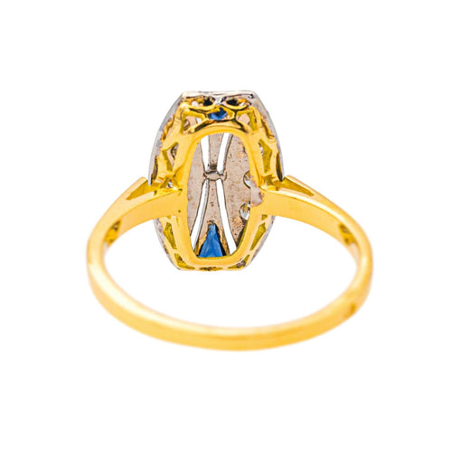 Bague 50 Bague  Art déco  Or jaune, Or blanc Diamant, Saphir 58 Facettes 4383452RV