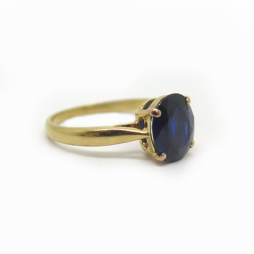 Bague Solitaire en or jaune et saphir 58 Facettes