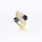 Bague 55 Bague vintage en or jaune 18 carats avec diamants et saphirs 58 Facettes 131144