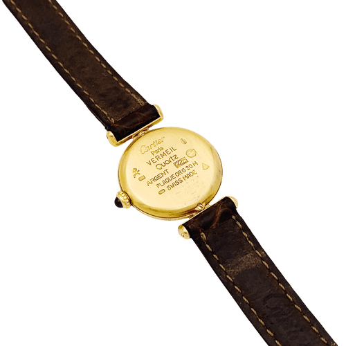 Montre Montre Cartier, "Colisée Must", vermeil, cuir. 58 Facettes 34779
