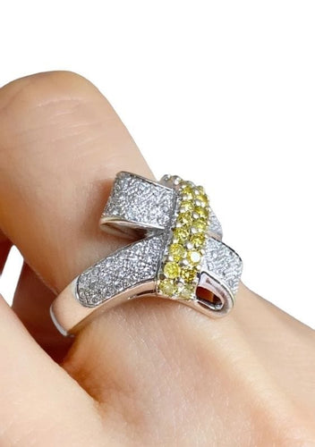 Bague 51 Bague nœud, en or 18k et diamants 58 Facettes