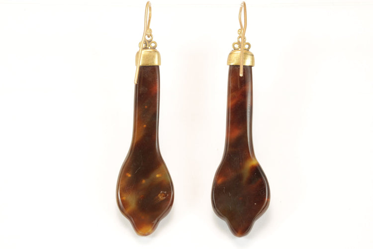 Boucles d'oreilles Boucles d'oreilles anciennes en or piqué écaille de tortue 58 Facettes 7412