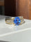Bague 54 Bague en or jaune et blanc 18K saphir et diamants 58 Facettes