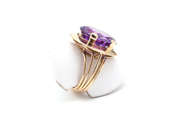 Bague 51 Bague ancienne en améthyste et or jaune 58 Facettes