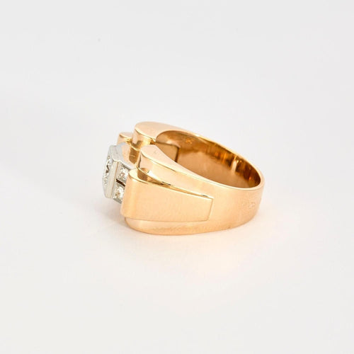 Bague 55 Bague tank or jaune diamants 58 Facettes