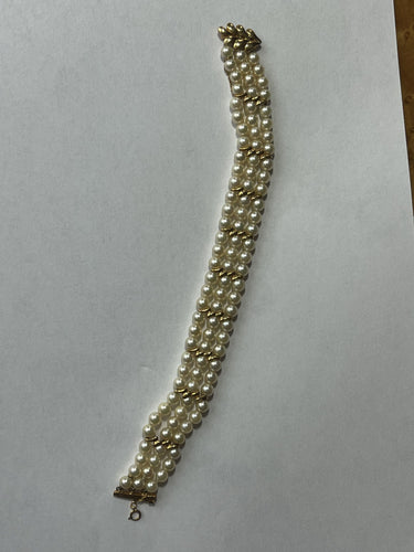 Bracelet Bracelet 3 Rangs Perles Akoya et Or Jaune 58 Facettes LOT 6076
