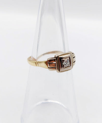 Bague 49.5 Bague Art Déco or deux tons, diamant 58 Facettes A05340