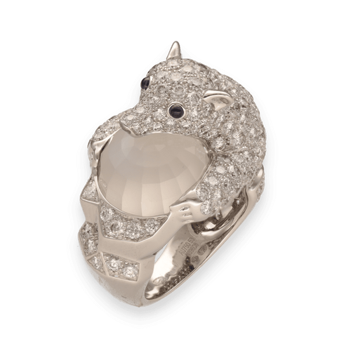 Bague 52 Boucheron - Bague "Collection animaux Ours Nanook" Or Gris Diamants 58 Facettes