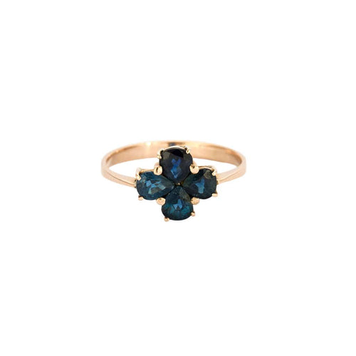 Bague 54.5 Bague Trèfle or rose saphirs 58 Facettes
