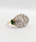 Bague 54.5 Bague marquise inversée Art déco en or 18k et platine, diamants et émeraudes 58 Facettes A06453