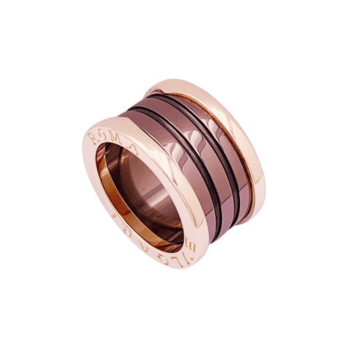 Bague 50 Bague Bulgari, "B.Zero1", or rose, cermet. 58 Facettes 34806