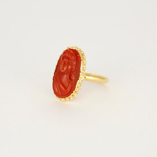 Bague 54 Bague Camée Corail 58 Facettes