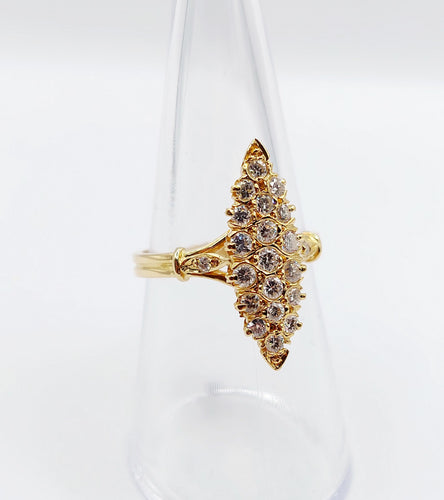 Bague 53.5 Bague marquise or et diamants 58 Facettes A04191