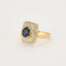Bague 55 Bague or jaune, saphir et diamants 58 Facettes