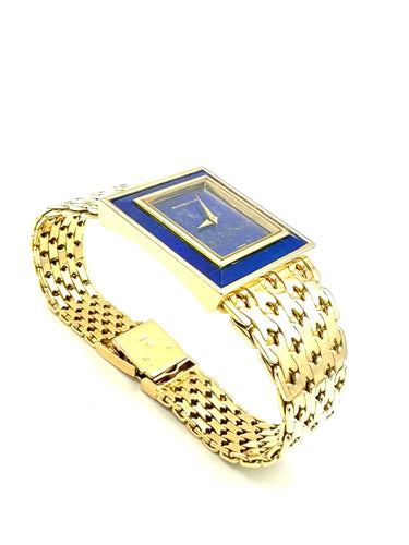 Montre SCHLEGEL & PLANA / GAY Frères - Importante montre vintage or jaune et lapis 58 Facettes