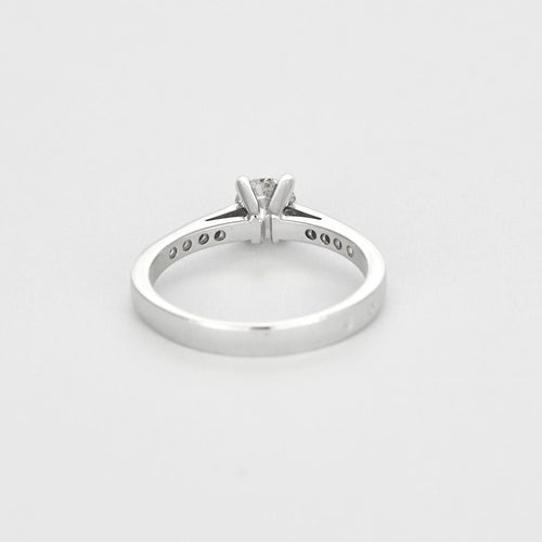 Bague 54 Solitaire or gris et diamants 58 Facettes EB4