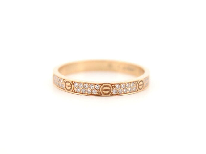 Bague 53 bague CARTIER love pm crb4218000 pavee diamant 0.19ct t53 or 18k 58 Facettes 270290