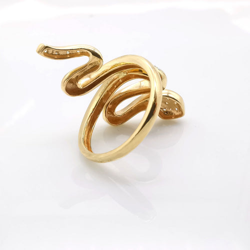 Bague Bague serpent or & diamants 58 Facettes