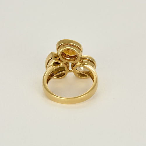 Bague 56 Bague trilogie en or jaune et béryl de couleurs 58 Facettes HOU5642