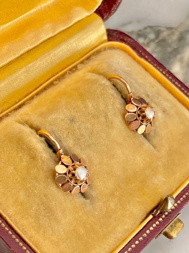 Boucles d'oreilles Boucles d'oreilles dormeuses Napoléon III or jaune 58 Facettes