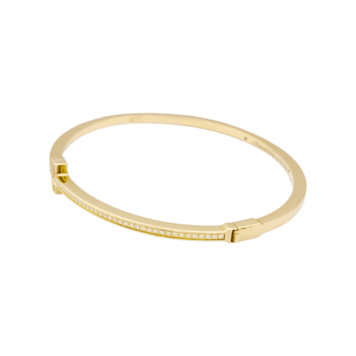 Bracelet Bracelet Tiffany & Co., "Tiffany T", or jaune, diamants. 58 Facettes 34364