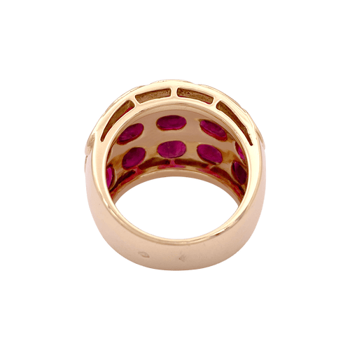 Bague 53 Bague or jaune et rubis. 58 Facettes 34681