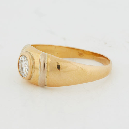 Bague 61 Bague Or Jaune avec Diamant taille ancienne 58 Facettes RÉF 12112/08