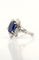 Bague 55 Bague en or blanc saphir de Ceylan non chauffé et diamants 58 Facettes