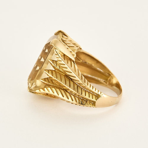 Bague Bague coktail en or jaune et citrine 58 Facettes LIS2377