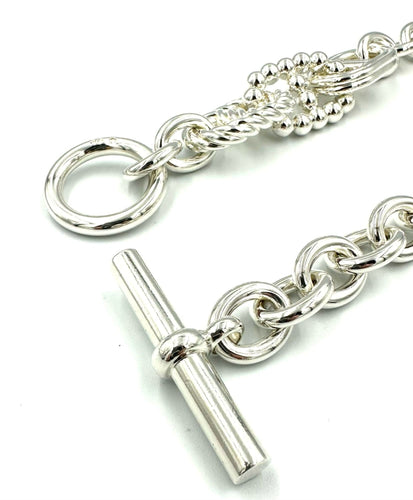 Collier HERMES. Collection Chaine d'ancre Parade, collier TGM en argent 58 Facettes