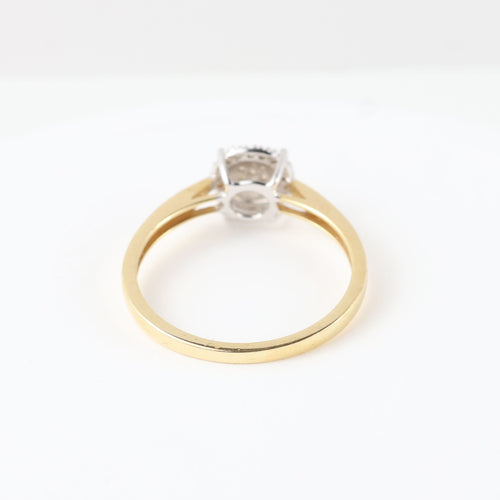 Bague 57 Bague bicolore en or jaune et blanc 18 carats et diamants de 0,25 carat 58 Facettes 129605A