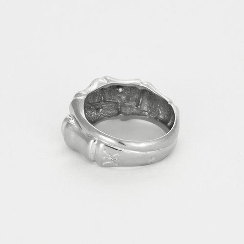 KORLOFF - Bague Bambou en Or blanc et Diamants