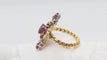 Bague 51 Bague Marquise En Or Bicolore, Rubis Et Diamants 58 Facettes 29171