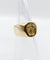 Bague 45 Chevalière antique or 18k armoiries française blason fleur, heaume et lion, sceau 58 Facettes A05250