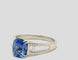 Bague Bague Or Blanc 18 Carats Saphir Certifié et Diamants 58 Facettes